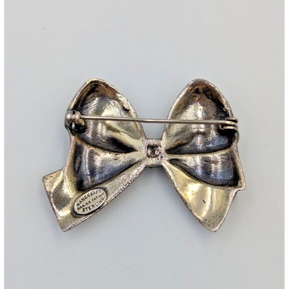 Vintage Danecraft Sterling Silver 925 Ornate Bow Brooch Pin - Picture 6 of 10